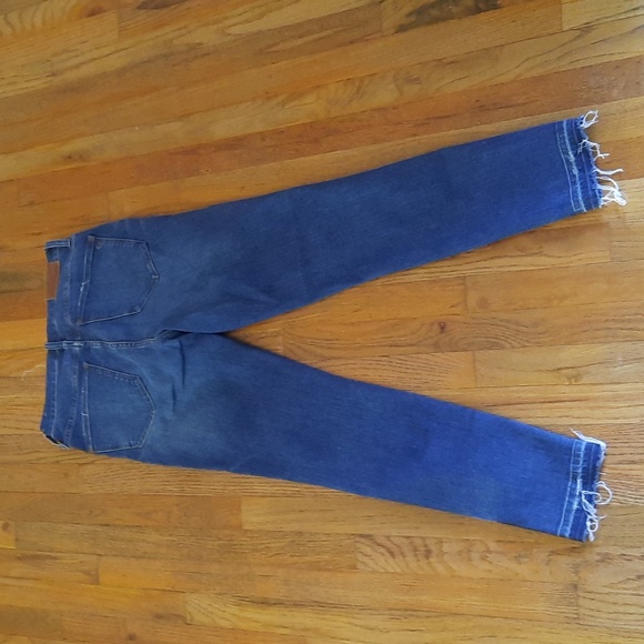 Madewell Blue Distressed Jeans with button fly and raw hem 27/4 - Picture 4 of 5